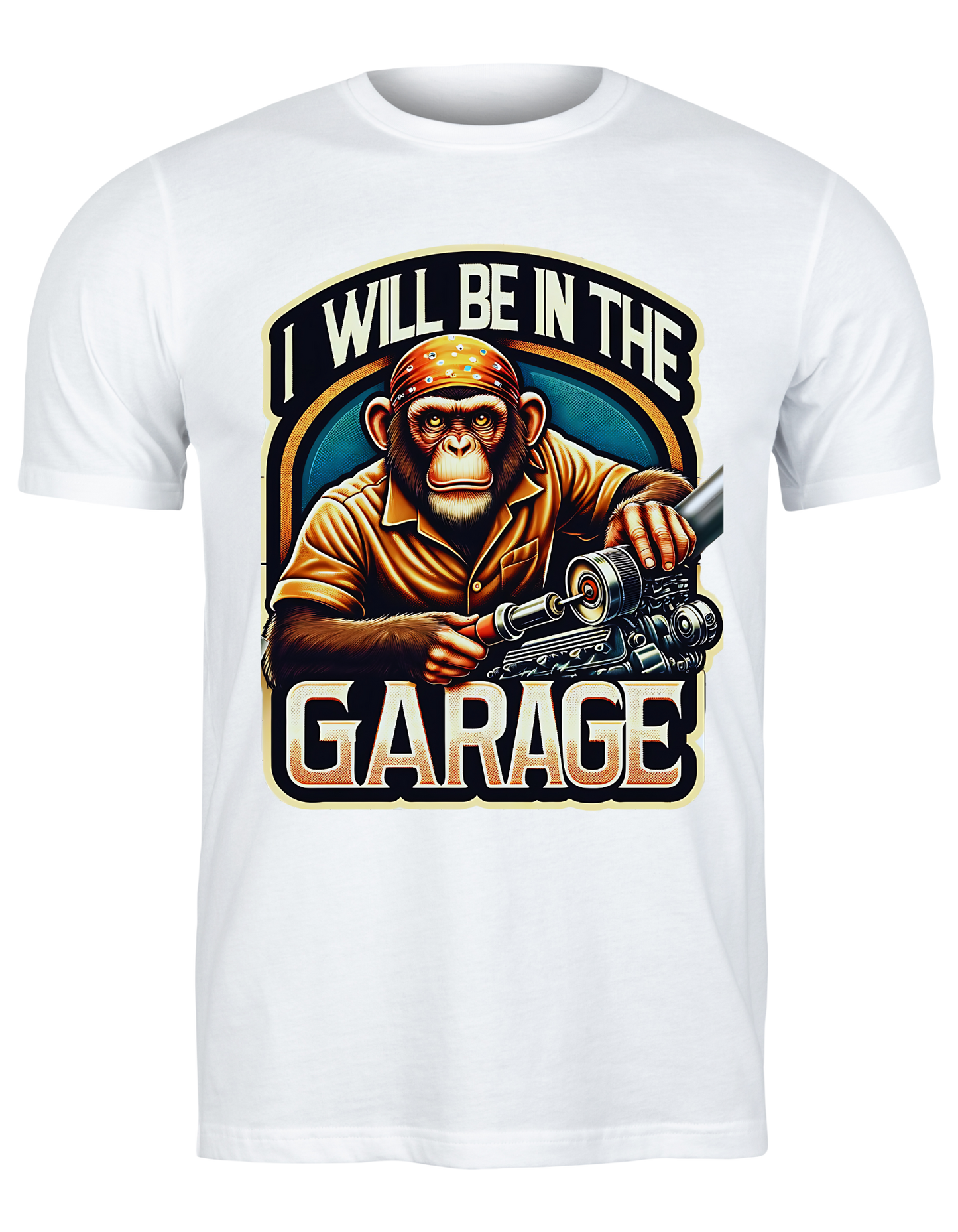 Garage Monkey Classic - Custom Tee Design - I'll be in the Garage