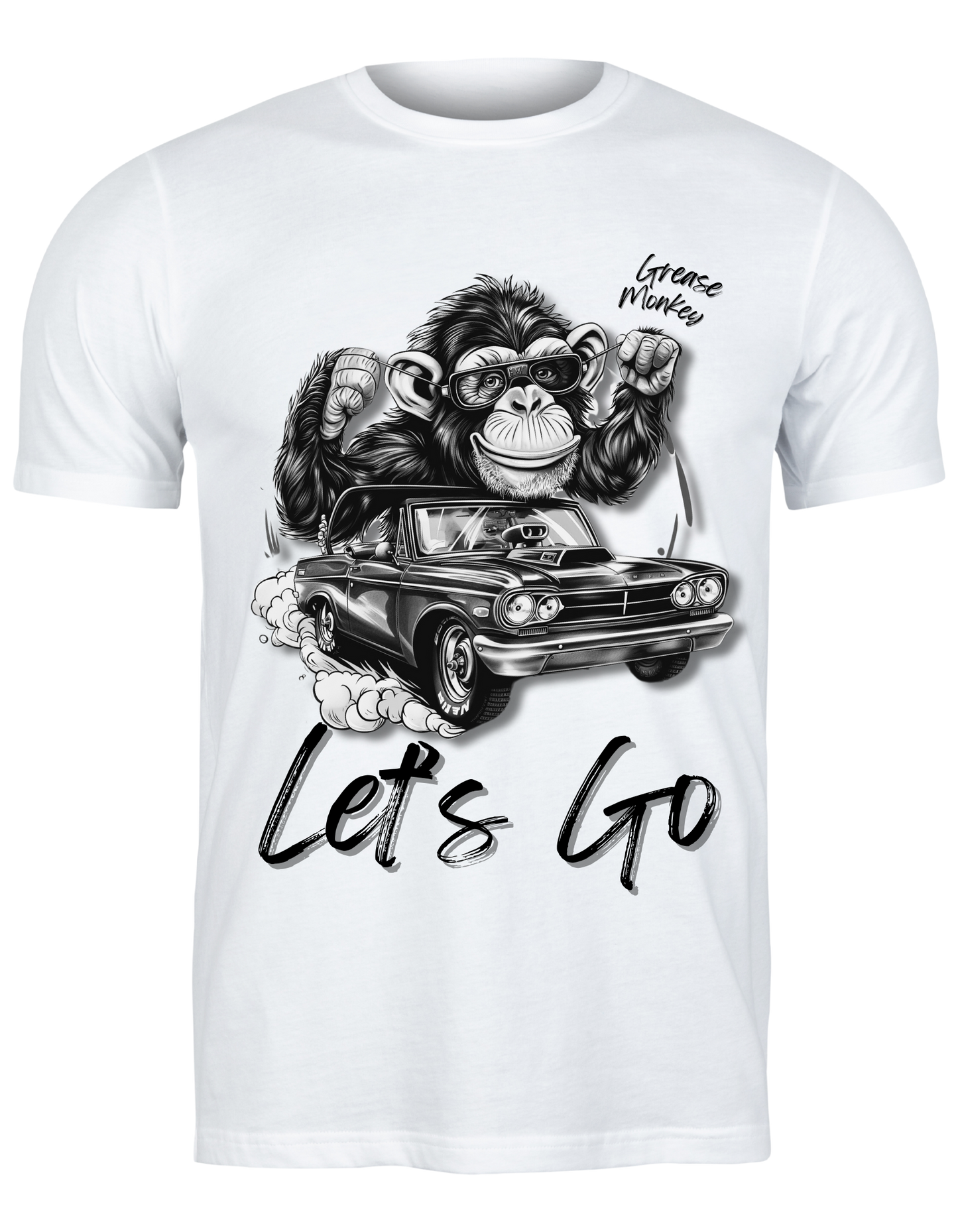 Men's Form Fit Short Sleeve T-shirt "Grease Monkey" Let's Go!