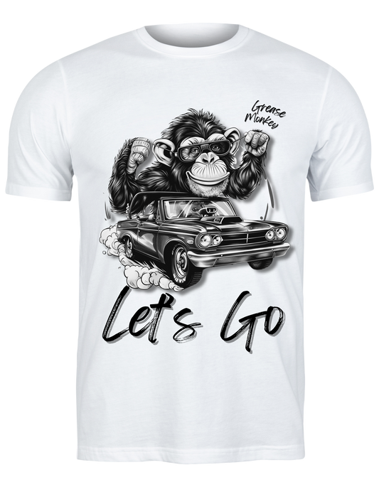 Men's Form Fit Short Sleeve T-shirt "Grease Monkey" Let's Go!