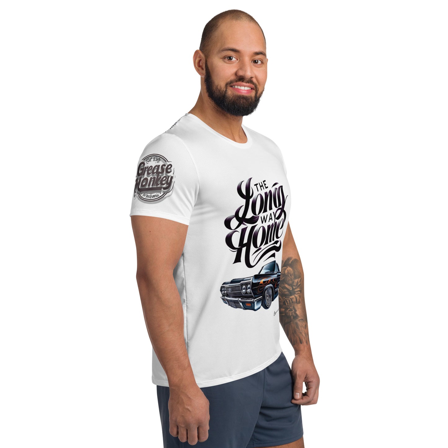 All-Over Print Men's Athletic T-shirt "The Long Way Home Classic Lowrider Tee"