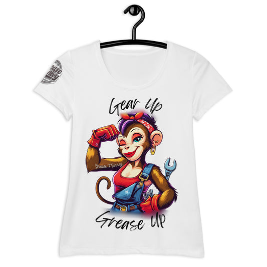 All-Over Print  Woman's Custom T-shirt - Mechanic Pin-Up Style Grease Monkey Apparel