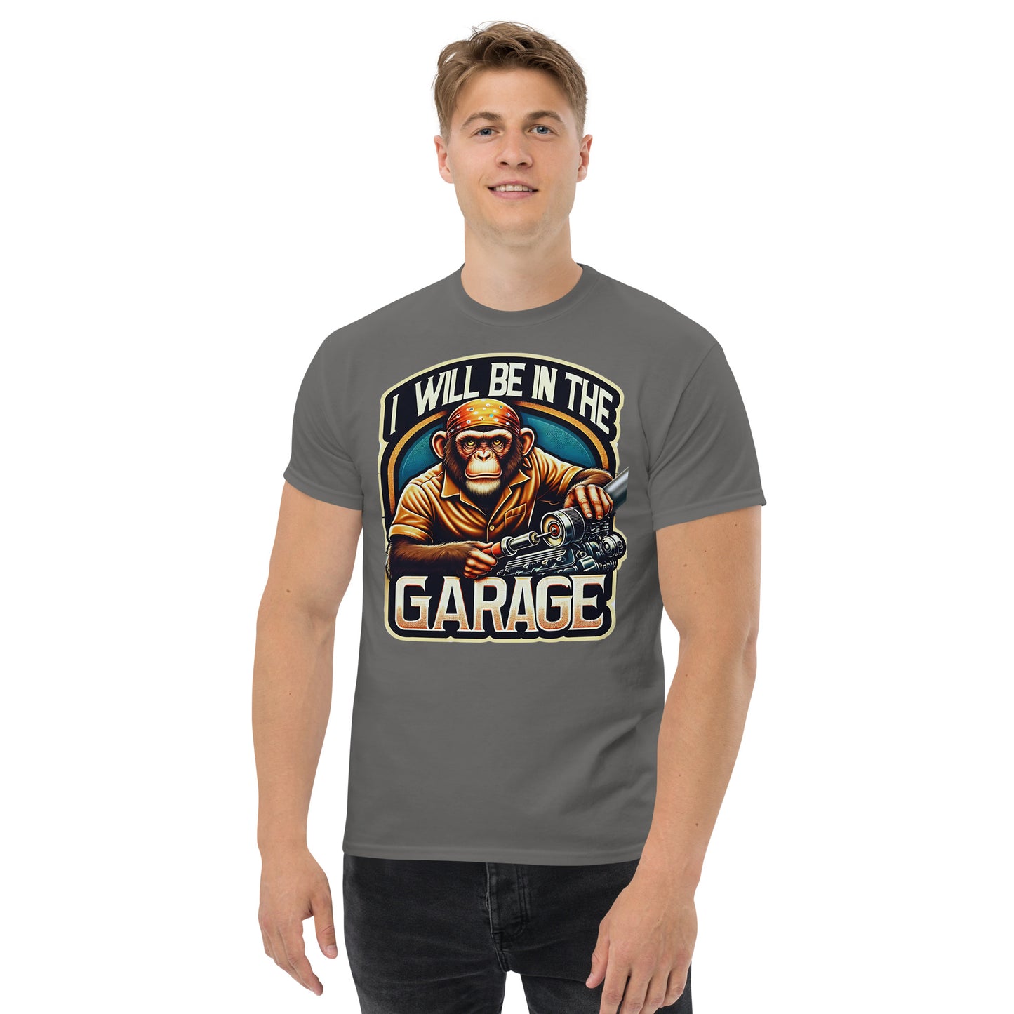 Garage Monkey Classic - Custom Tee Design - I'll be in the Garage