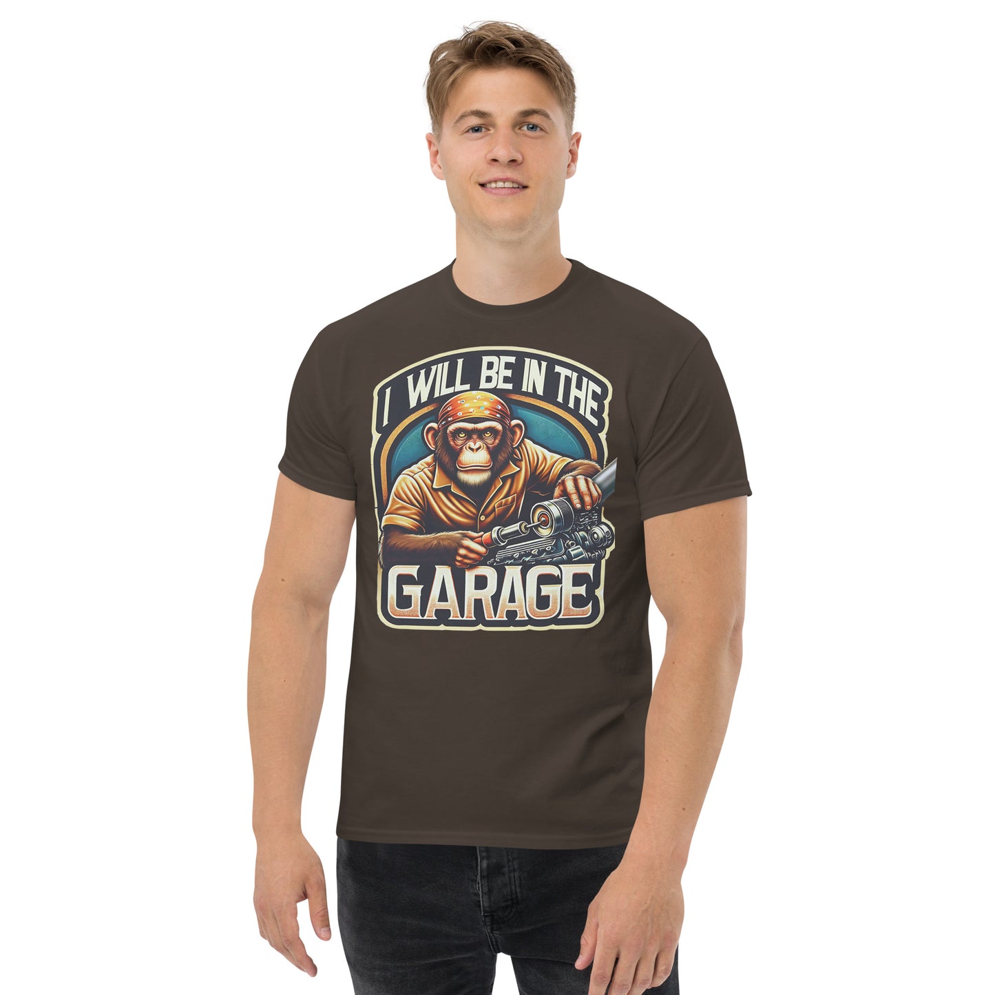 Garage Monkey Classic - Custom Tee Design - I'll be in the Garage