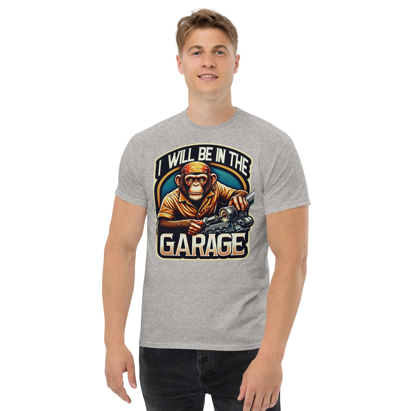 Garage Monkey Classic - Custom Tee Design - I'll be in the Garage