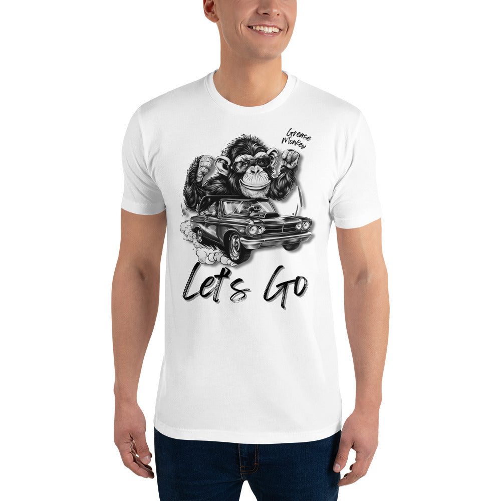 Men's Form Fit Short Sleeve T-shirt "Grease Monkey" Let's Go!