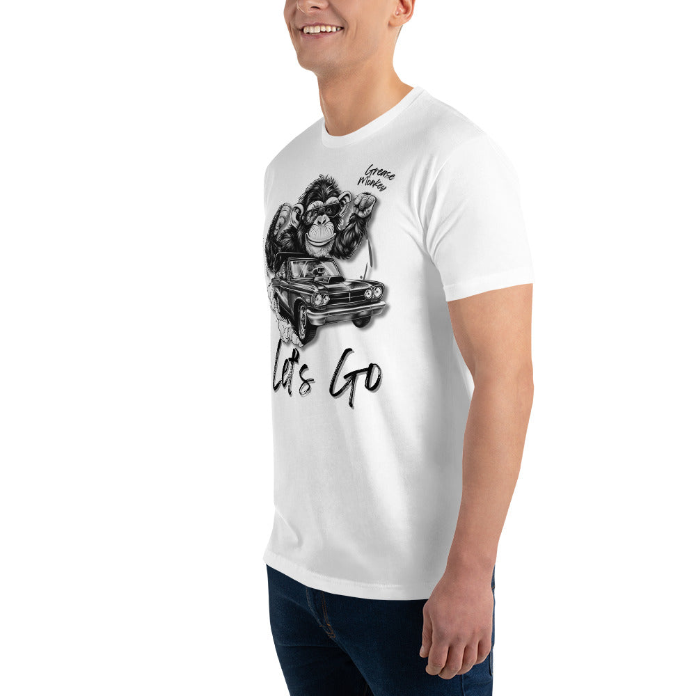 Men's Form Fit Short Sleeve T-shirt "Grease Monkey" Let's Go!